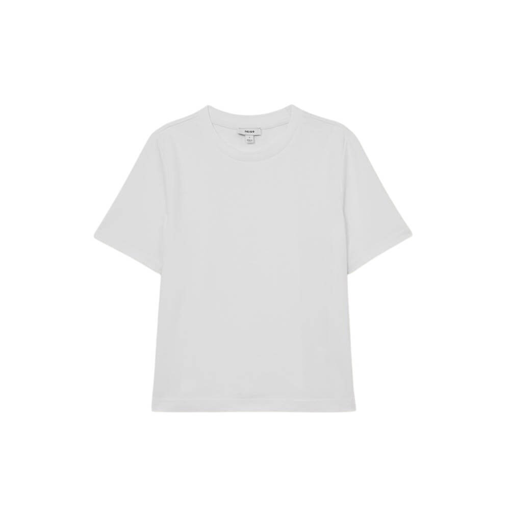 REISS Josie Stretch-Cotton Ribbed-Neck T-Shirt